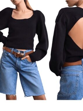 Free People Saffron Open-Back Knit Sweater